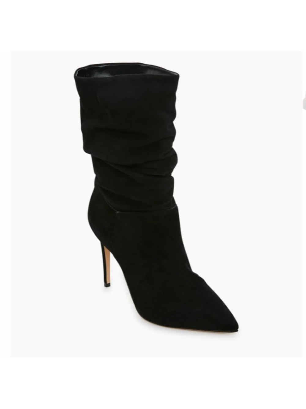 SCHUTZ Black Suede Pointed-Toe Slouchy Knee Boots Ashlee - Picture 5 of 6